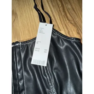Urban Outfitters NEW Faux Leather Minidress size XS Black‎ thumbnail 3
