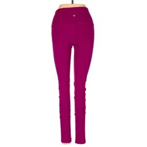 Raspberry Yoga Pants with Waistband Pocket thumbnail 2