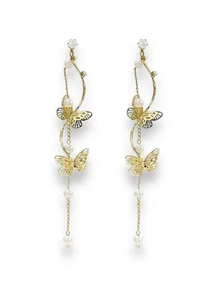 Elegant Butterfly Dangle Drop Earrings for Women thumbnail 1