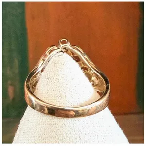 Vintage Sterling Silver Gold Vermeil Filigree Ring Blue Marquise Stone 925 Ring thumbnail 5