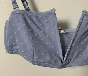 Free People NWT! Intimately The Rain Bra Bralette Blue Swiss Dot thumbnail 4