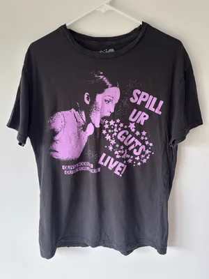 Olivia Rodrigo Guts! World Tour Black Pink Band T-shirt Spill Your Guts thumbnail 1