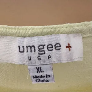 Linen Blend Umgee Top Womens 1XL Yellow Cap Sleeve Raw Frayed Hem Boho Western thumbnail 2