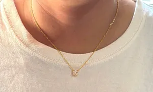 Adjustable Chain CZ Cubic Zirconia Pendant Necklace for Women thumbnail 8