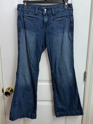 Ariat Ella trouser wide leg cotton stretch medium wash blue jeans vintage style thumbnail 1