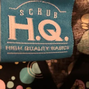 HQ Scrub Top! Super Cute‎ Black Size XS thumbnail 6