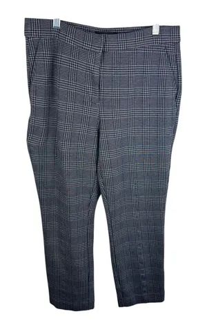 Banana Republic Black White Houndstooth Cropped High Rise Dress Pants Trousers 8 thumbnail 1