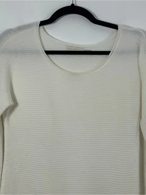 Ramy Brook New York Ivory Ribbed Knit Sweater Size Small thumbnail 2