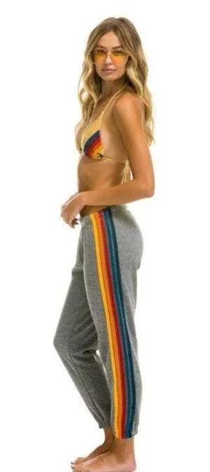 Aviator Nation 5-Stripe Sweatpants Heather Grey thumbnail 1
