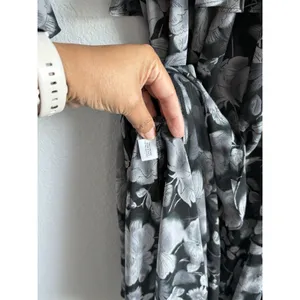 MISA Los Angeles Agnese Ruffle Tiered Midi Dress Chiffon Black Floral Boho XS thumbnail 11