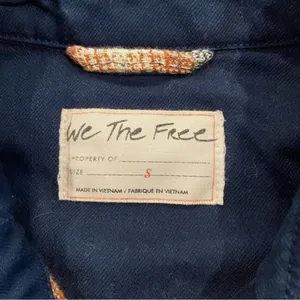 Free People Anneli Plaid Shirt Jacket Shacket Size Small Navy Tobacco thumbnail 10