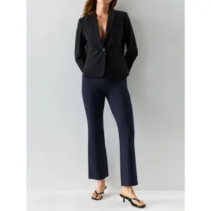 Quince Ultra Stretch Ponte Bootcut Pants Navy Blue Sz Large Work Career Capsule thumbnail 11