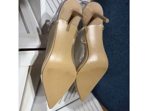 Zara sparkly mules shoes rhinestones mesh nude color pointed toe sz 8 39 thumbnail 10