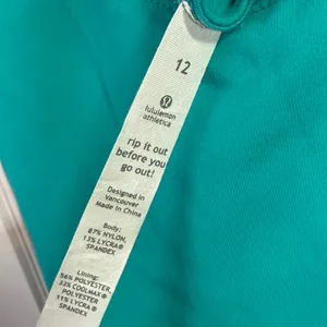 Lululemon Cross Back Zip Pocket Tank in Teal W1997 Sz 12 thumbnail 3