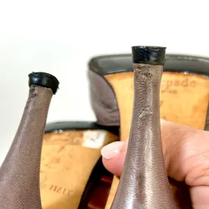 Vintage Kate Spade Crystal Ball Brown Leather Heels size 7 thumbnail 10