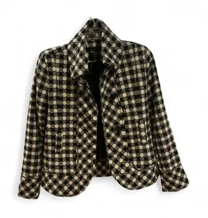 Vintage‎ Wool Blend Blazer Jacket Black White Quietly Luxury size 4 thumbnail 1