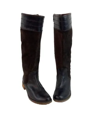 Timberland Knee High Brown Mixed Leather Boots Womens US Sz 7 Zip Casual Winter thumbnail 9