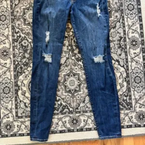 7 For All Mankind The Skinny Distressed 32 Med Wash Destroyed Stretch Jeans thumbnail 4
