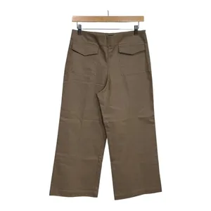 zara wide leg pants‎ khaki cropped size medium thumbnail 3