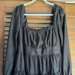 Altar’d State Shiny Black Dress thumbnail 2