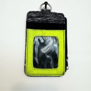 Victoria’s Secret PINK ID holder wallet lanyard lime green heathered gray thumbnail 2