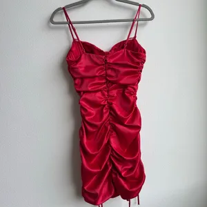Oh Polly Lace Bustier Corset Mini Ruched Dress Fire Red Size US 2 / XS thumbnail 8