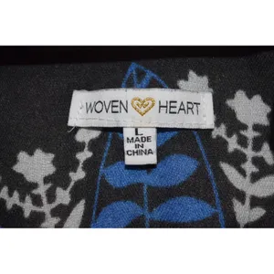 Woven Heart Kaftan Women Large Black Excellent Mandala Print Tassel Hem Festival thumbnail 6