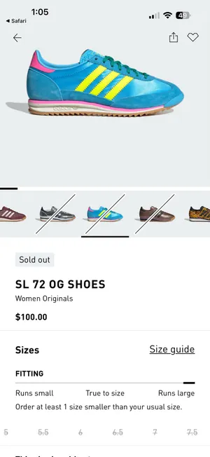 Women’s Adidas SL 72 size 6.5W thumbnail 6
