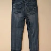 Women’s American Eagle super stretch jeans distressed destroyed sz 8 cropped 29 thumbnail 5