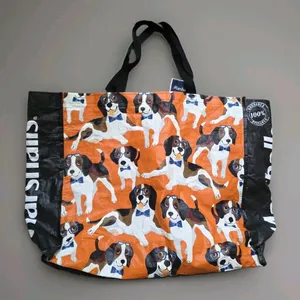 Marshalls Beagle Dog with Glasses Reusable Orange Tote All Over Dogs Canine Bag thumbnail 1