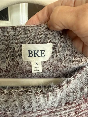 BKE Oversized Striped Fuzzy Boatneck Sweater S Boho Cabincore Scandi thumbnail 4