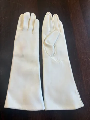 Vintage faux Leather Long White Gloves Japan thumbnail 1
