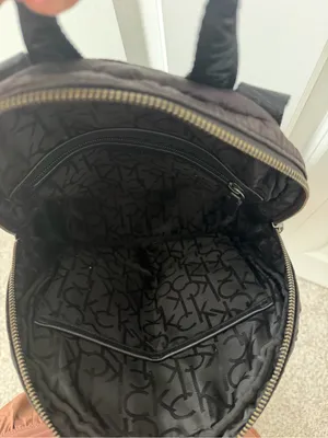 Calvin Klein Black Minimalist Nylon Mini Backpack Purse thumbnail 6