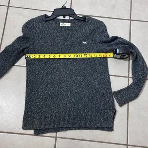 Hollister Women Pullover Knit Gray‎ v-neck sweater Size XS thumbnail 7