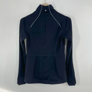 Lululemon Athletica Stay on‎ Course Black Zip Up Jacket Long Sleeves Thumbholes thumbnail 2