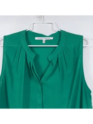 Collective Concepts Green Sleeveless Blouse Medium thumbnail 2