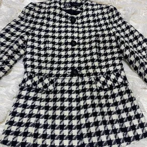 ZARA Houndstooth Buttoned Blazer thumbnail 2