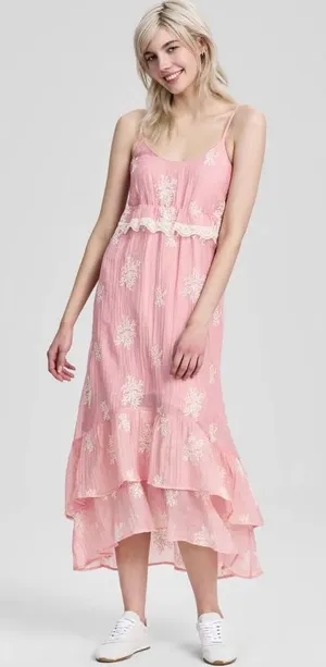 And Now This Pink Embroidered High-Low Maxi Dress Size 2X thumbnail 1