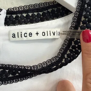 Alice + Olivia Rapunzel Fit & Flare Mini Dress Size 0 Black & White Lace thumbnail 6