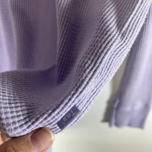 Aritzia TNA Size XXS Alder Thermal Waffle Knit Long Sleeve‎ Lilac Purple Casual thumbnail 4