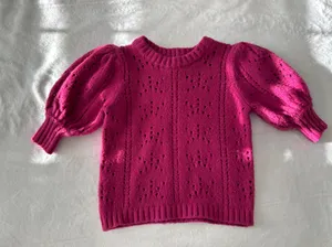 For Love & Lemons Brooke Pointelle Sweater in Juice thumbnail 1