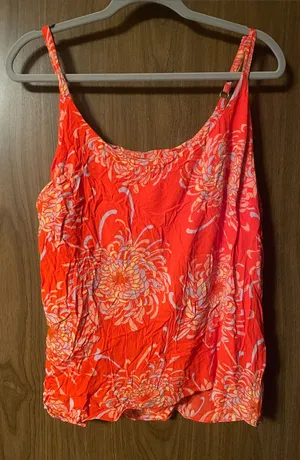 CAbi Coral Floral Scoop-Neck Camisole with Adjustable Straps thumbnail 1