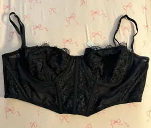 Urban Outfitters Cropped Lace Corset Top thumbnail 1