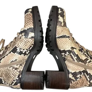 Vince Camuto Gaviana Combat Boots 7 Leather Shortbread Desert Python Lug Sole thumbnail 7
