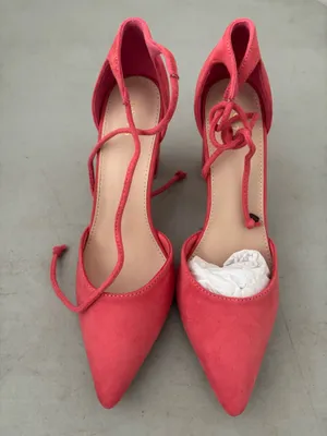 Coral Lace-Up Pointed Flats – Elegant & Stylish thumbnail 1