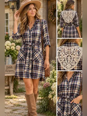 Grace & Lace Favorite Button Up Plaid Dress Size XS thumbnail 2