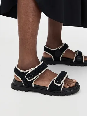 NWOT Coach Brynn Sandals in Black Crotchet Size 5.5 thumbnail 2