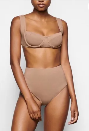 Skims Shaping Swim Unlined Underwire Bikini Top Sienna Size XS thumbnail 1