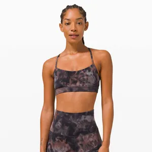 Lululemon Flow Y Bra Nulu Diamond Dye Graphite Grey Pink Pastel 8 thumbnail 3