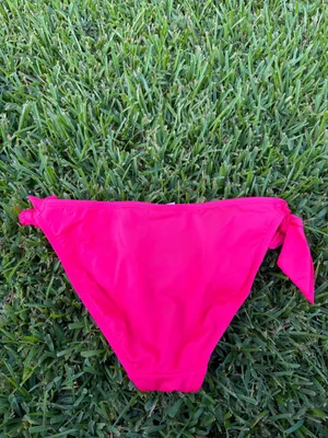 Kenneth Cole New York Hot Pink Ruffle Tie Side Bikini Bottom Size M NWOT $59 thumbnail 4